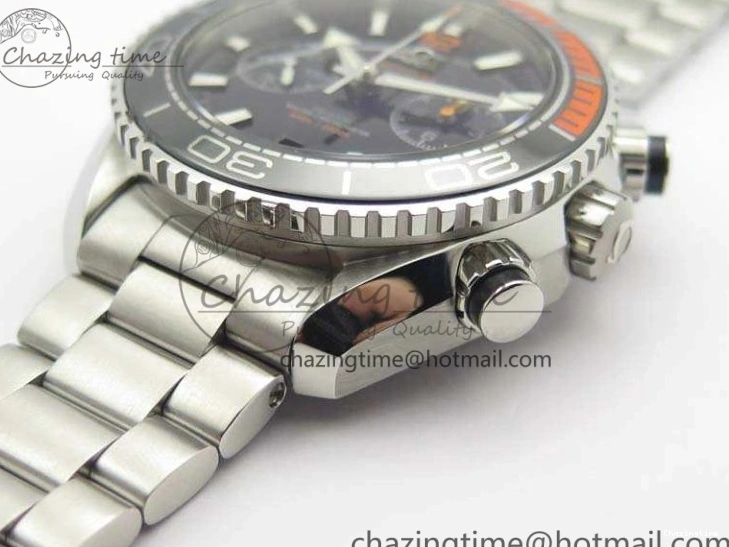 0424 FastDry Planet Ocean Master Chrono SS OM 1:1 Best Edition Black Dial On SS Bracelet A9900 V 8112